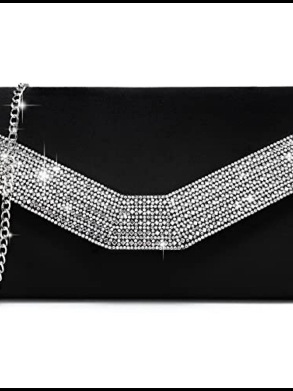 Velvet Evening Clutch with Chain Strap Formal Party Wedding Handbag